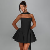 Sexy Tube Top Kleid mit Reißverschluss hinten Design Ins Fashion Kurzes Kleid für Party Kleidung Damen