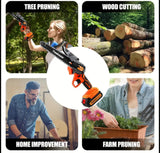 Zeeksaw 6 inch Electric Chaisnaw Cordless with 2pcs 2.0Ah Battery, Handheld Mini Electric Power Chain Saw for Tree Trimming Wood Cutting, tools