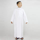 Washed Velvet Embroidered Stand Collar Muslim Small Male Robe