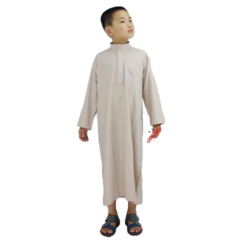 Washed Velvet Embroidered Stand Collar Muslim Small Male Robe