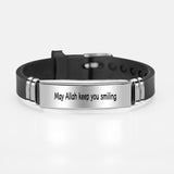 Islam Muslim Allah Stainless Steel Silicone Bracelet Bangle