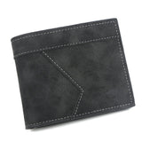 Men's Short Matte Leather Large Capacity Wallet