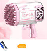 Bubble Gun Rocket 69 Holes Soap Bubbles Machine Gun Shape Automatic Blower With Light Toys For Kids Pomperos