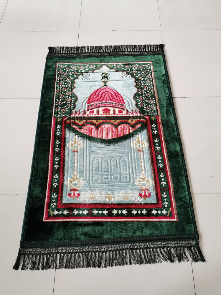 Printing and dyeing embossed Muslim prayer mat Muslim blanket