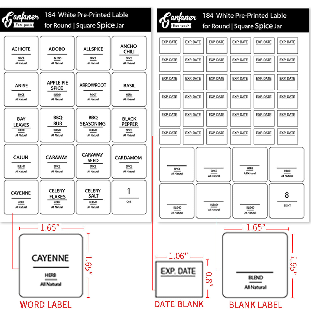 Waterproof Food Labels For Food Pantry