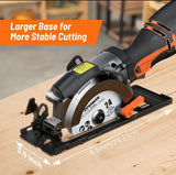 Angle grinder, 5.8A 4-1/2" Circular Saw w/Laser, Metal Auxiliary Handle, 6 Saw Blades (4½", 4¾"), Cutting Depth 1-11/16" (90°), 1-3/8" (45°), Ideal for Wood, Soft Metal, Plastic, Tile