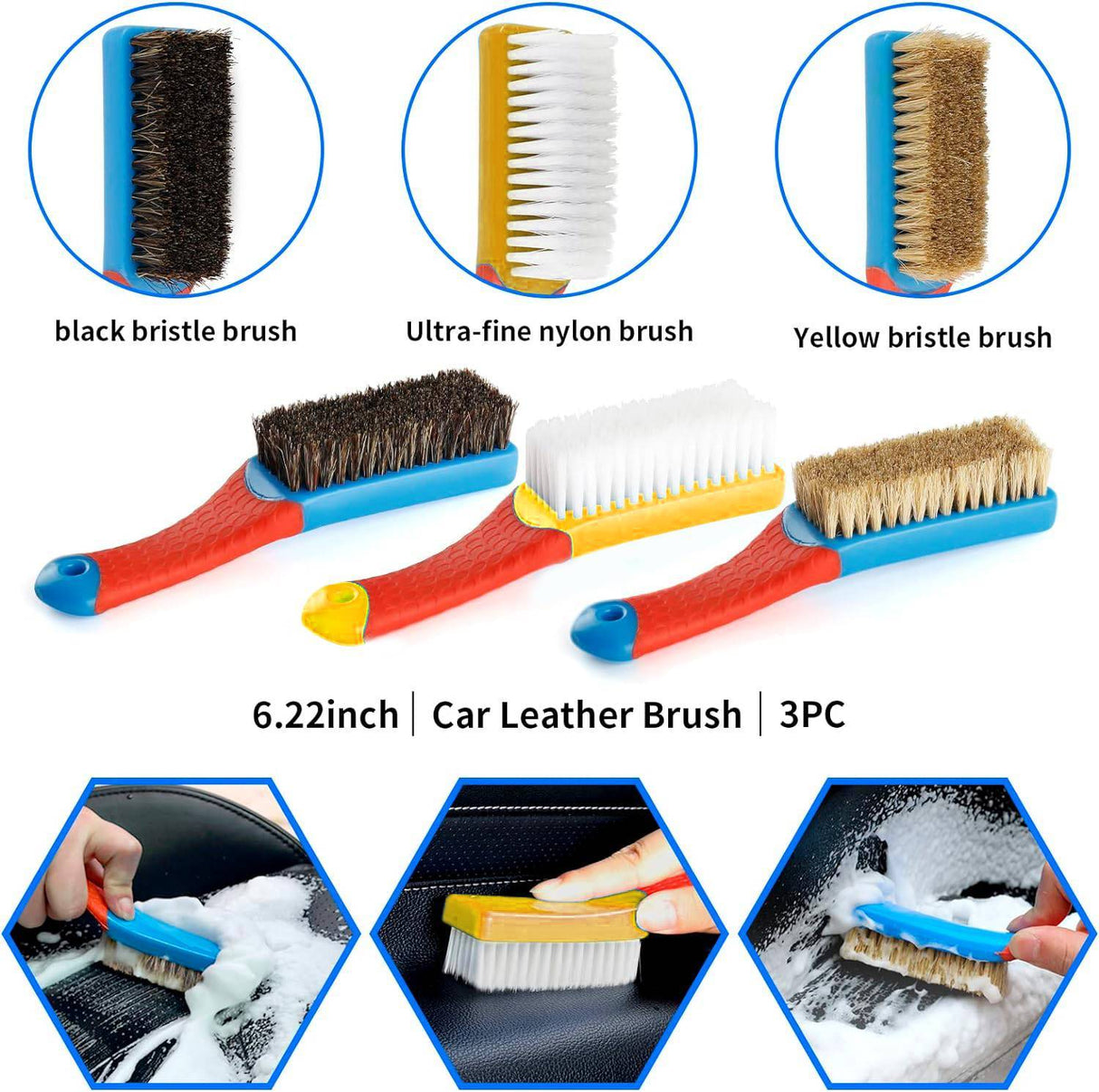 17Pcs Car Detailing Brush Set Drill Not Include