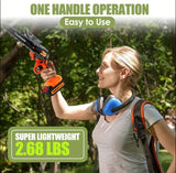 Zeeksaw 6 inch Electric Chaisnaw Cordless with 2pcs 2.0Ah Battery, Handheld Mini Electric Power Chain Saw for Tree Trimming Wood Cutting, tools