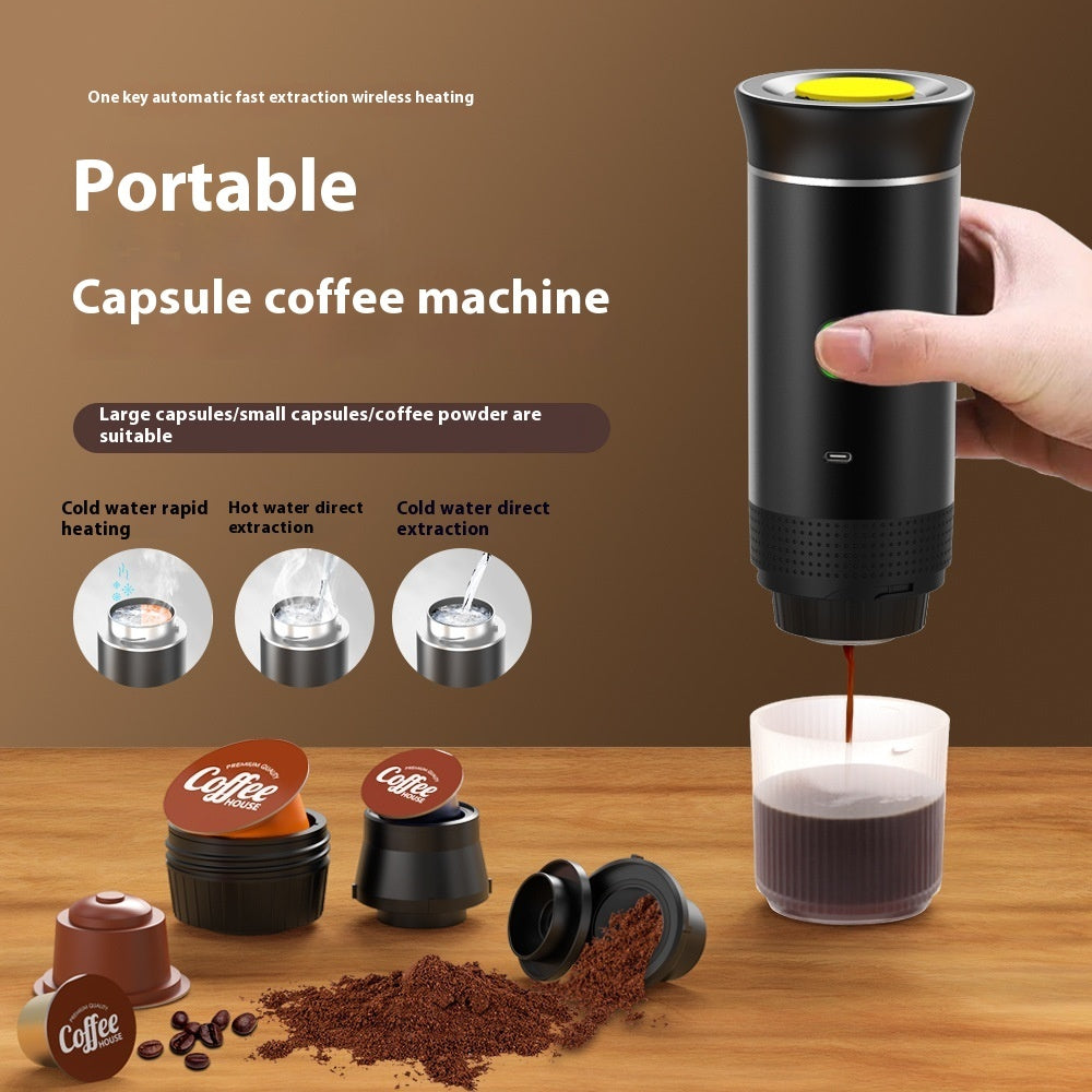 Elektrische Kaffeemühle für unterwegs, handlich, 3-in-1-Espresso, tragbarer Kaffee, Espressomaschine, Café, tragbare Kapsel-Kaffeemaschine, Küchenhelfer