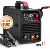 135Amp MIG Welder, 3-in-1 Flux Core Welder, 110V MIG/Lift TIG/Stick Welding Machine tools with Large LED Display And IGBT Inverter Technology