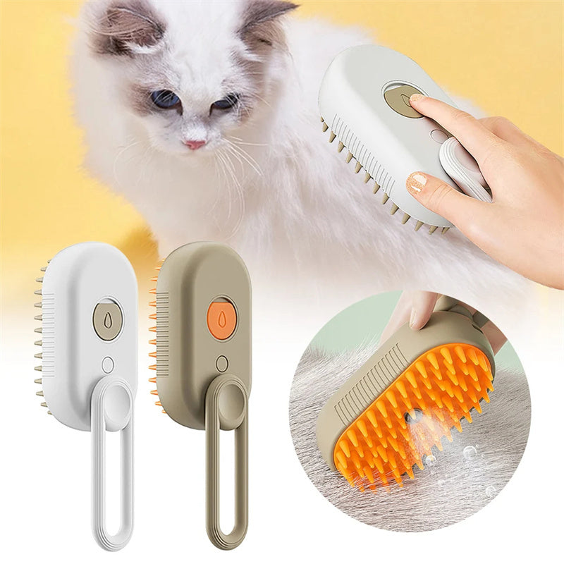 Dampfbürste für Katzen, Dampfbürste für Hunde, 3-in-1, elektrische Sprühbürste für Katzenhaare zur Massage, Fellpflegekamm für Haustiere, Haarentfernungskämme, Haustierprodukte