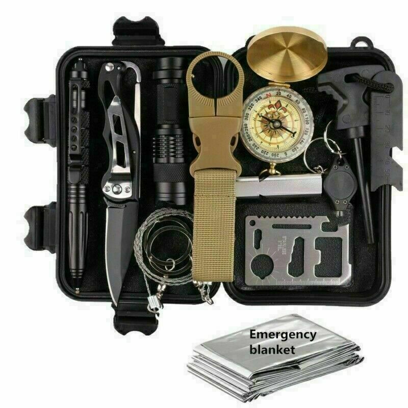 14-In-1 Outdoor Notfall Survival Kit Camping Wandern Taktische Getriebe Fall Set Box