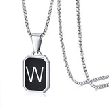 Stainless Steel 26 English Fashion Black Necklace