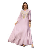 Muslim Women Embroidered Robe Dress