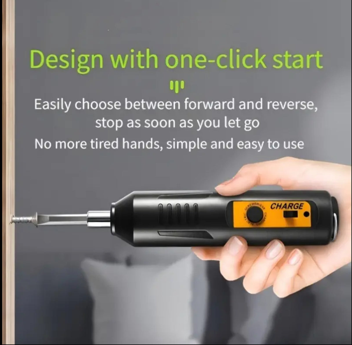 Mini Electric Screwdriver Set, Cordless USB Rechargeable Lithium Battery, One-Click Start, Multi-Directional Rotation, with Various Attachments for Furniture Assembly & Repair tools