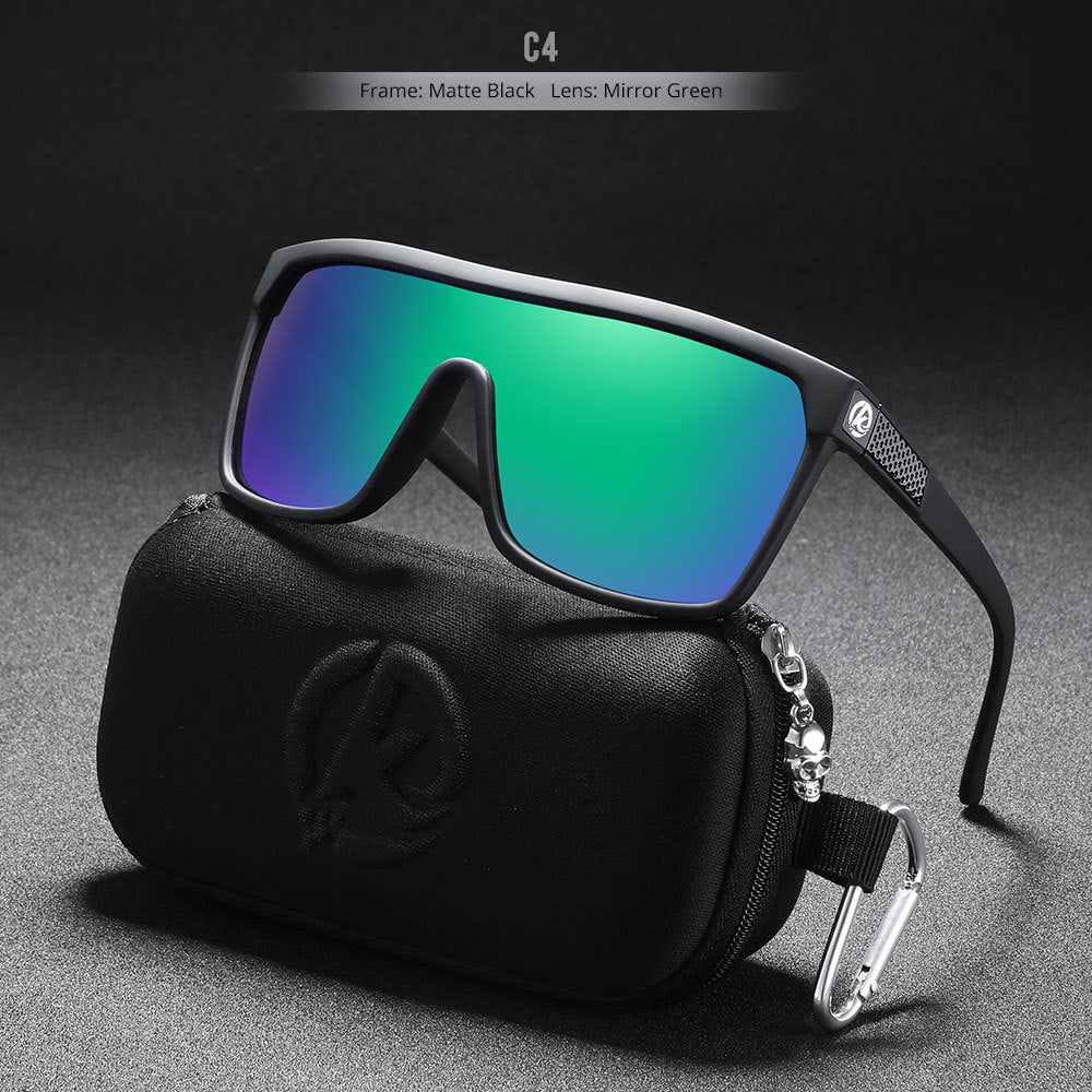 Large Frame One-piece Bicycle Glass Colorful Real Film Polarized Sunglasses