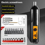 Mini Electric Screwdriver Set, Cordless USB Rechargeable Lithium Battery, One-Click Start, Multi-Directional Rotation, with Various Attachments for Furniture Assembly & Repair tools