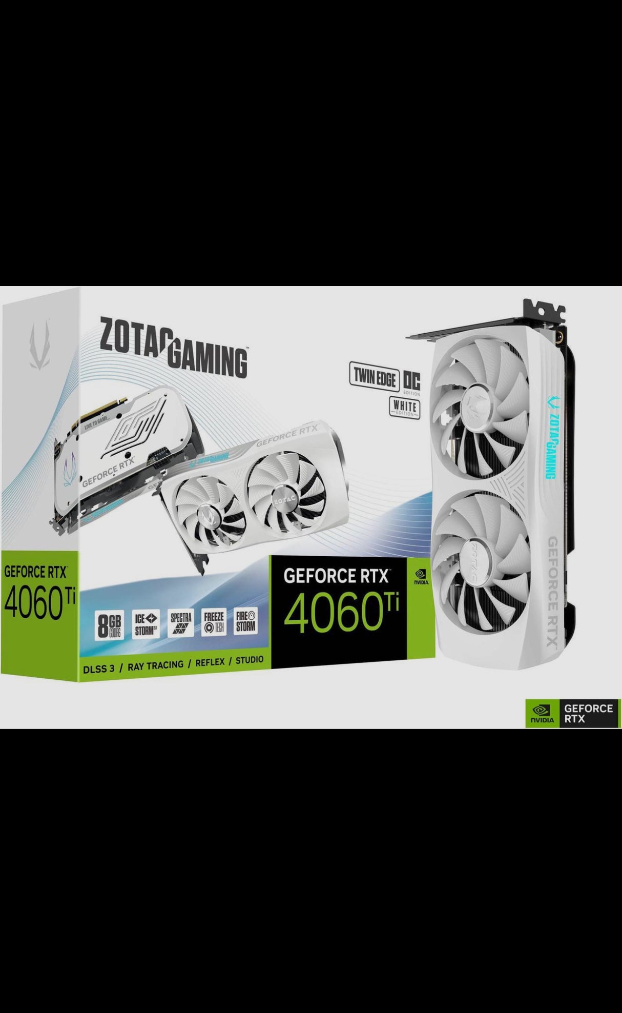 ZOTAC GAMING GeForce RTX 4060 Ti 8GB Twin Edge OC White Edition DLSS 3 8GB GDDR6 128-bit 18 Gbps PCIE 4.0 Compact Graphics Card, IceStorm 2.0 Advanced Cooling, SPECTRA RGB Lighting, ZT-D40610Q-10M