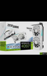 Carte graphique compacte ZOTAC GAMING GeForce RTX 4060 Ti 8 Go Twin Edge OC White Edition DLSS 3 8 Go GDDR6 128 bits 18 Gbit/s PCIE 4.0, refroidissement avancé IceStorm 2.0, éclairage SPECTRA RGB, ZT-D40610Q-10M