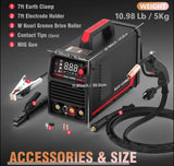 135Amp MIG Welder, 3-in-1 Flux Core Welder, 110V MIG/Lift TIG/Stick Welding Machine tools with Large LED Display And IGBT Inverter Technology