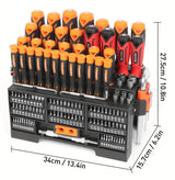 Amartisan 146-Piece Magnetic Screwdriver Tool Set with Plastic Rack - Insulated and Precision Screwdrivers, Magnetizer, Hex Wrenches, Torx Wrenches, Bit Head Set - Chrome Vanadium Steel, Red/Black/Orange, Uncharged