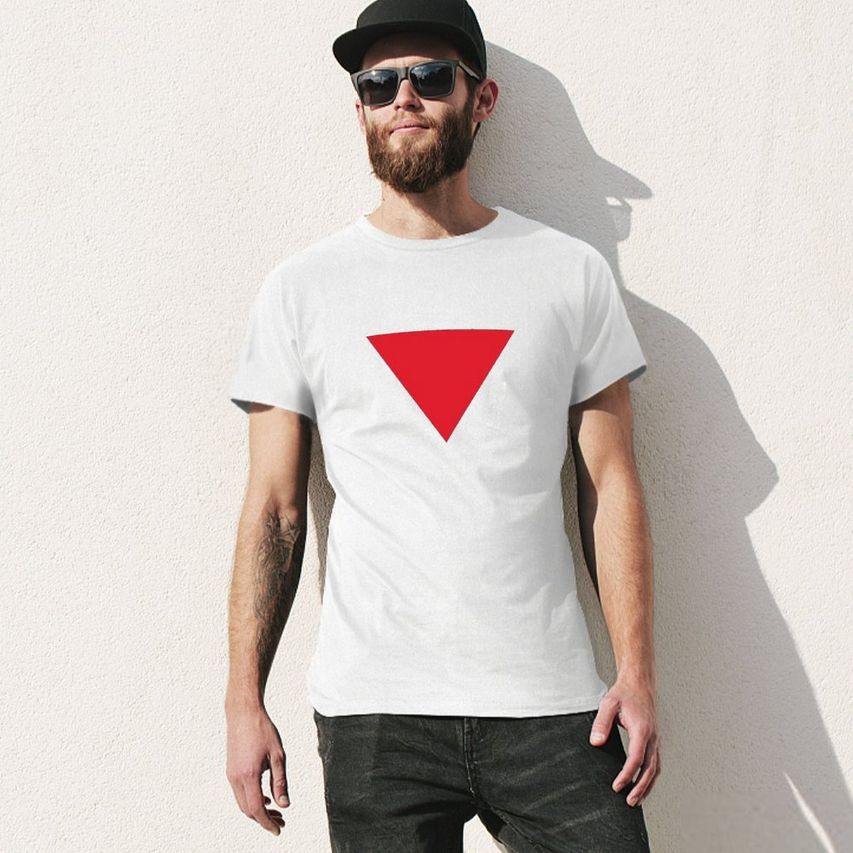 Men's Inverted Red Triangle T-shirt Top