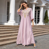 Muslim Women Embroidered Robe Dress