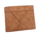 Men's Short Matte Leather Large Capacity Wallet