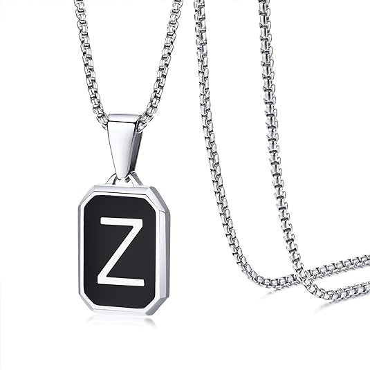 Stainless Steel 26 English Fashion Black Necklace